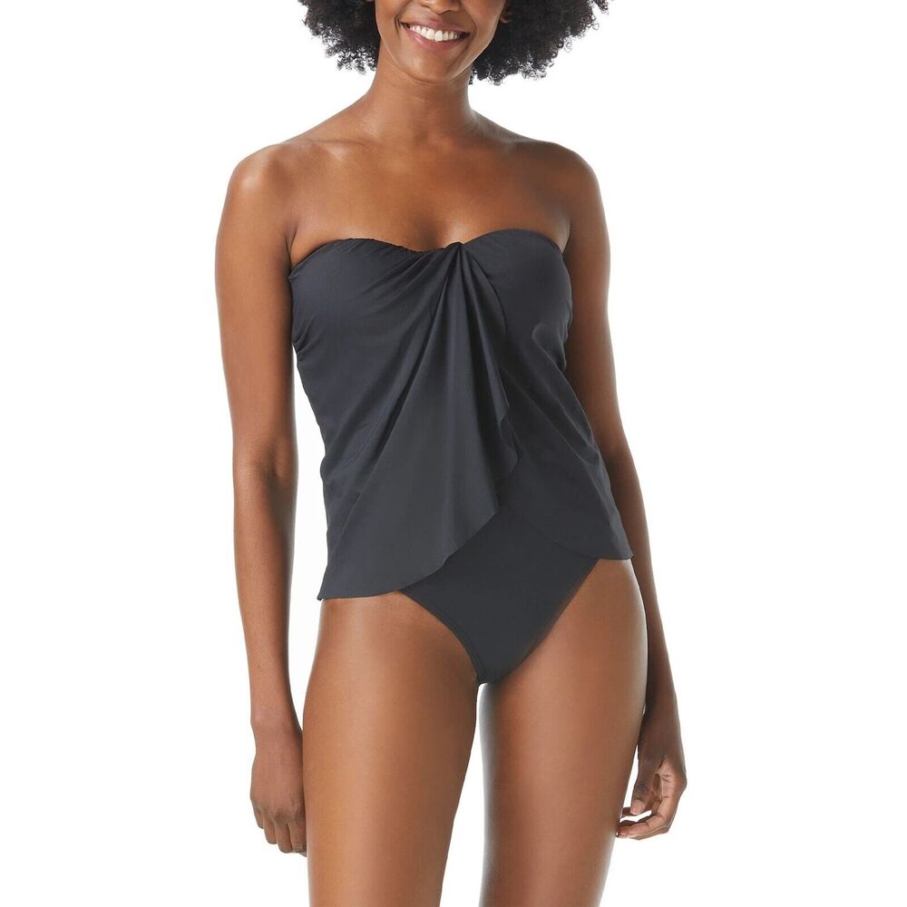 Vince Camuto Women's L Standard Draped Bandini Top Swimsuit